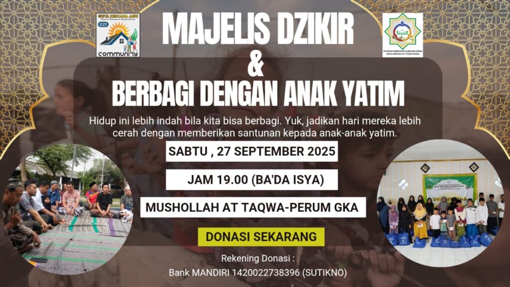 Majelis Dzikir dan Berbagi Dengan Anak Yatim